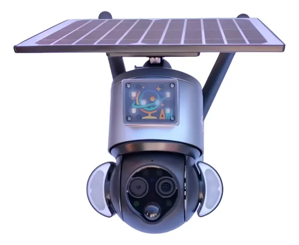Cámara De Vigilancia Ptz Inalámbrica Solar Doble Lente 4G 6 Mp Exterior Con Zoom Digital 12X