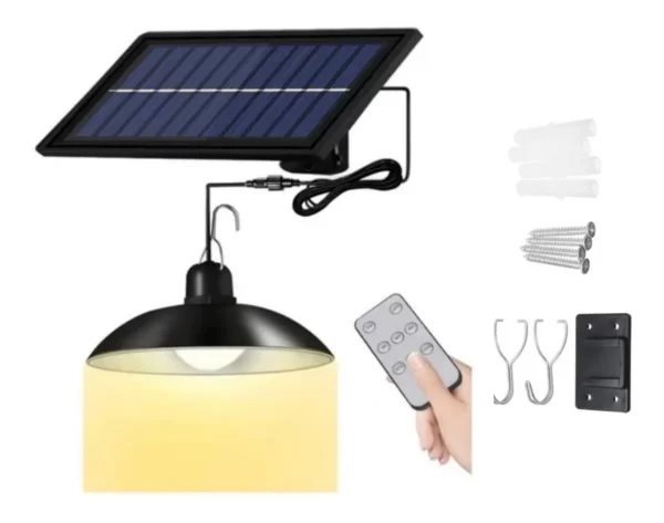 Lampara Solar Led Colgante Plafon 120w + Control Remoto