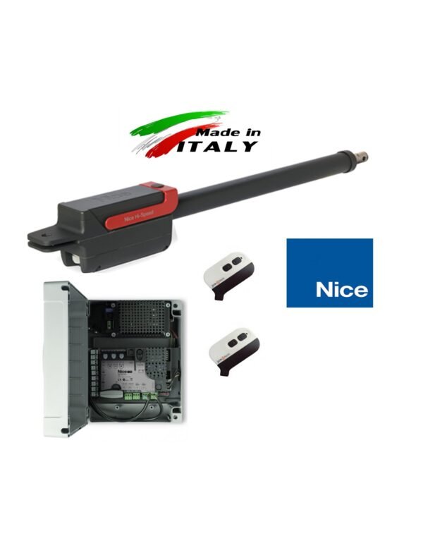 KIT PORTON BATIENTE 1 BRAZO NICE – MOTOR RAPIDO PARA HOJAS DE HASTA 6 METROS